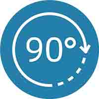 Simply rotate 90 degrees to operate
