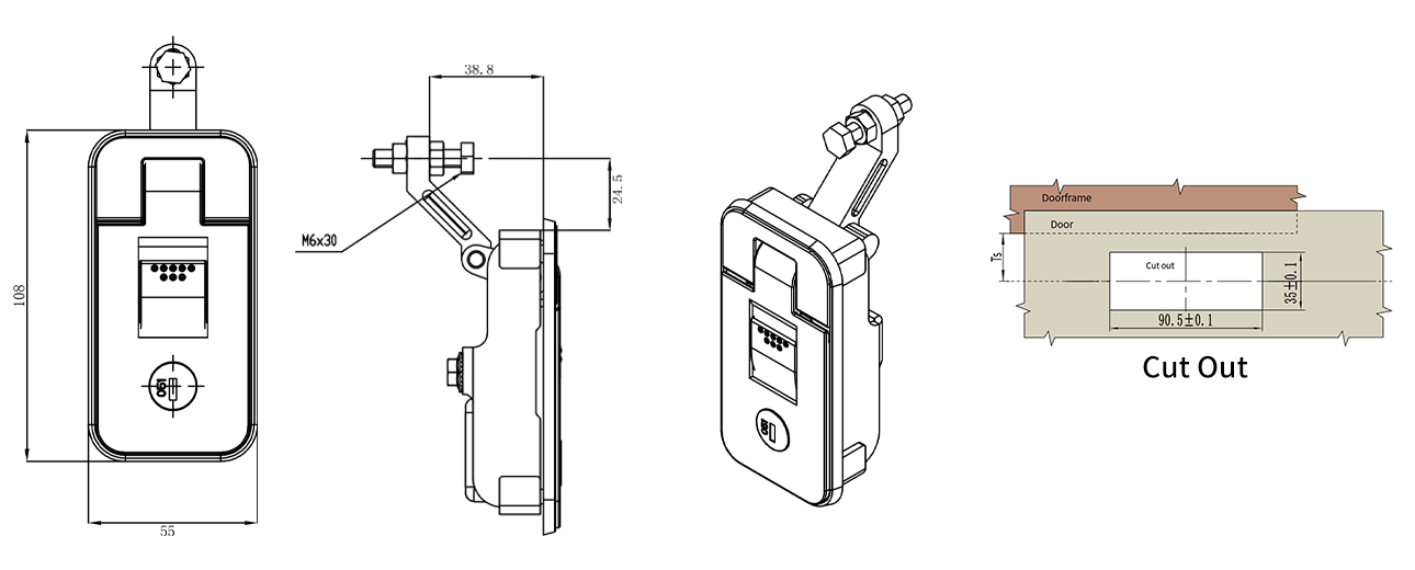Swing Handle Lock A-1446 big size