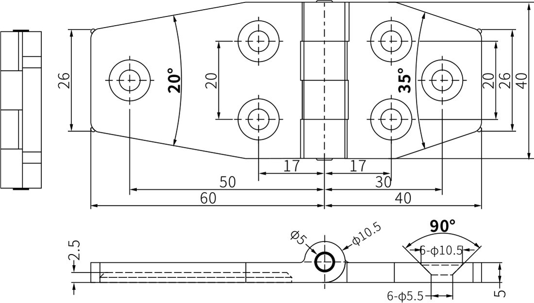 Free Swing Hinges CL067-6