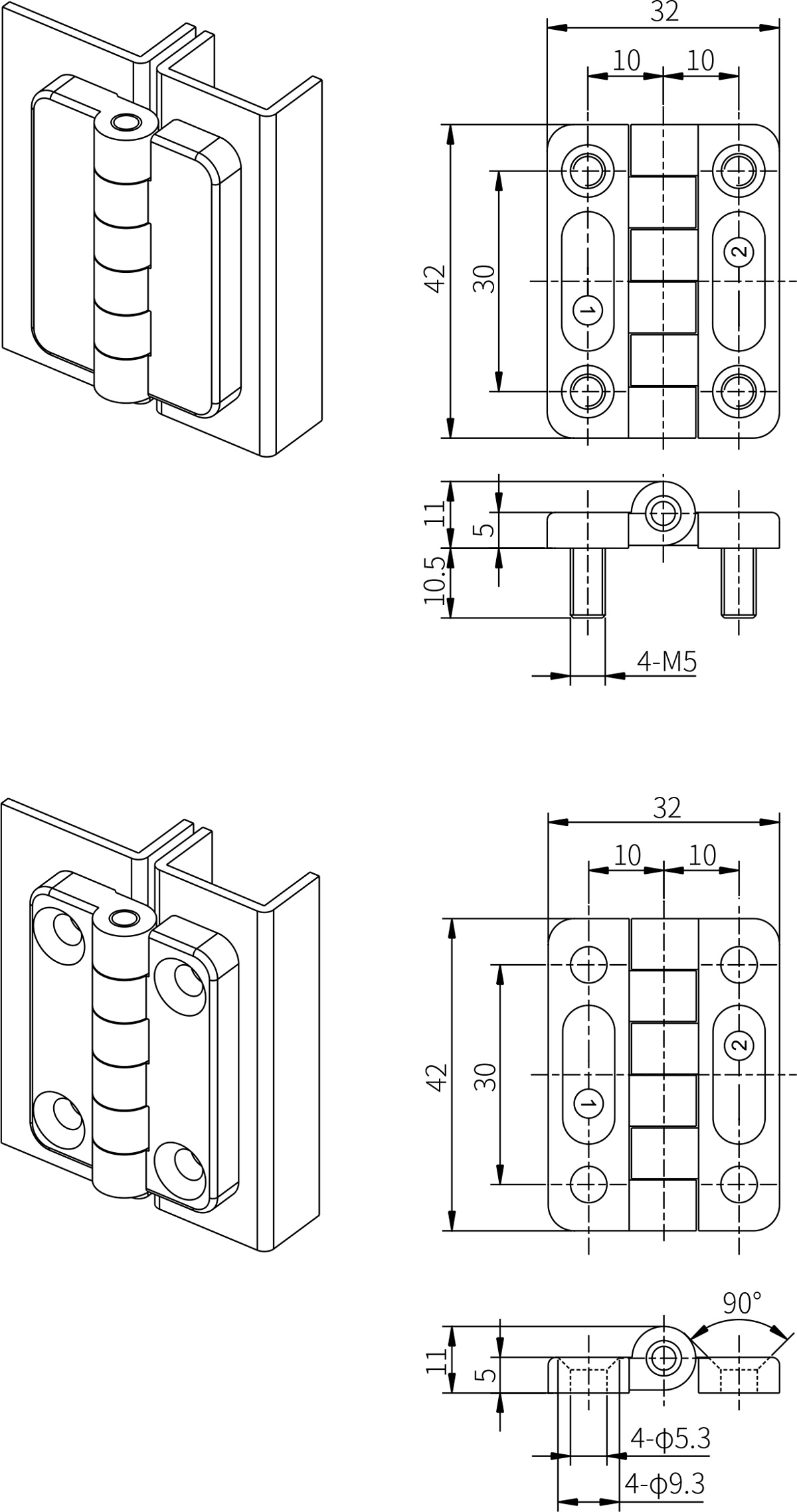Free Swing Hinges CL209-1C/CL209-2C