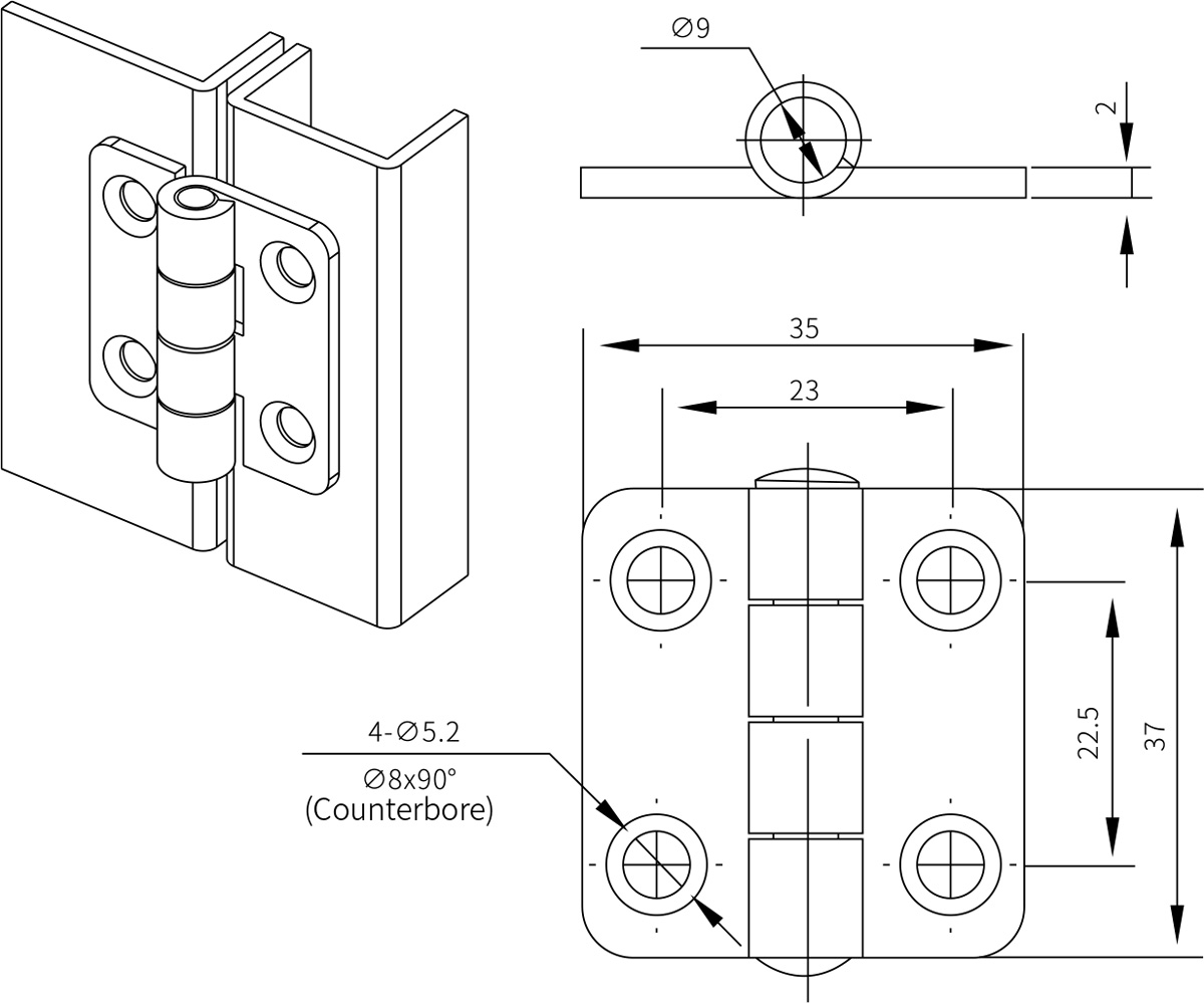 Free Swing Hinges CL253-1