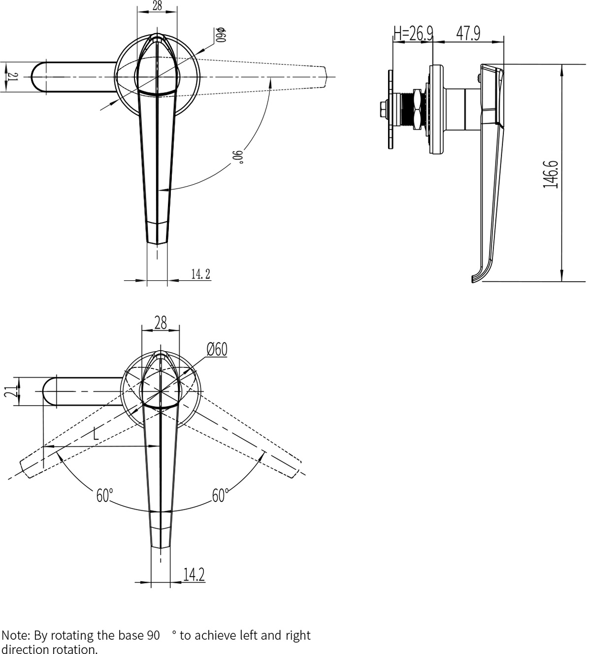 Handle Lock B-1305(MS306-1)