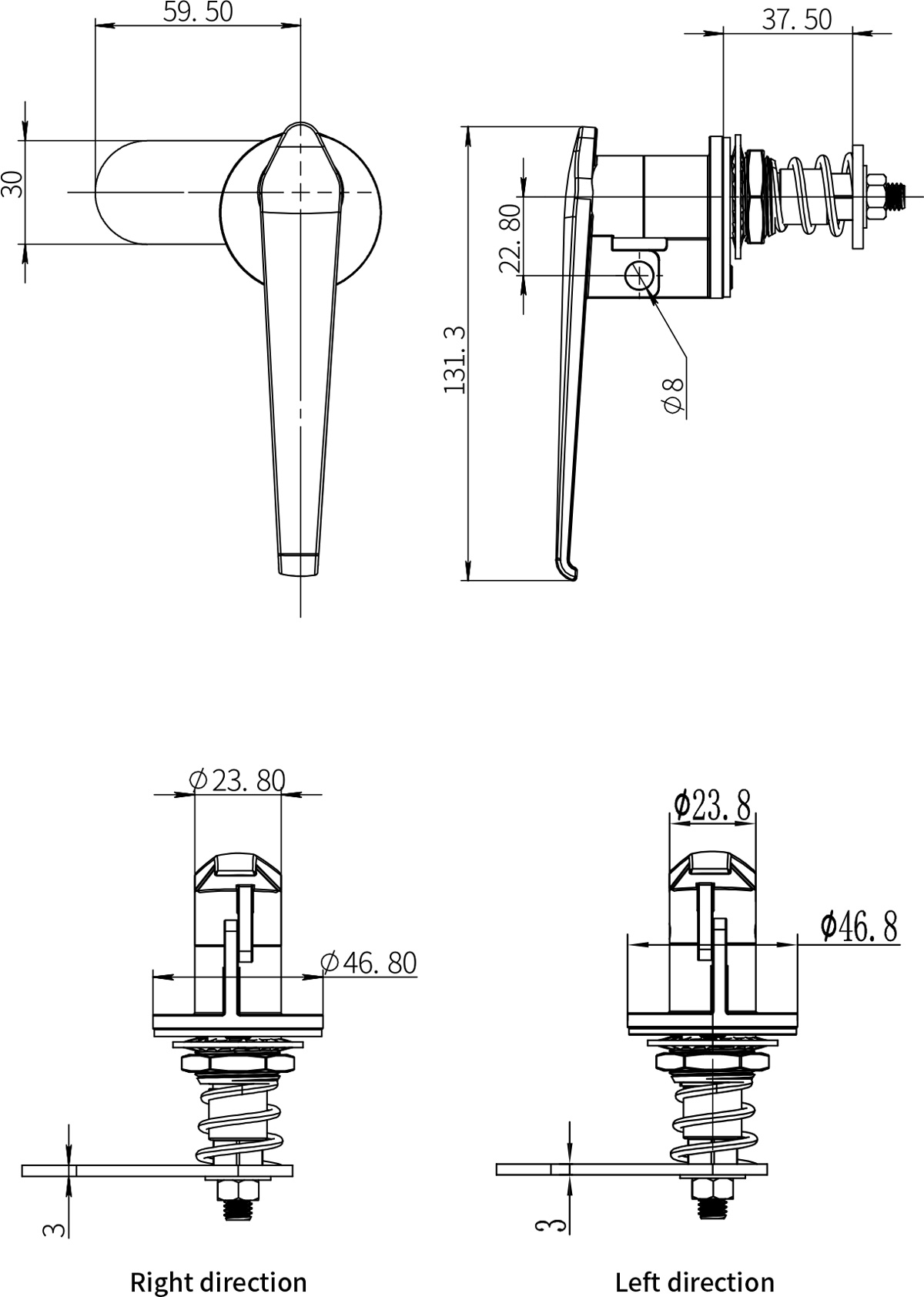 Handle Lock B-1307(MS323)