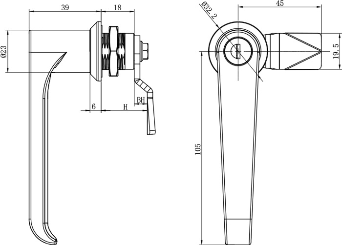 Handle Lock B-1310-1(MS324-1)