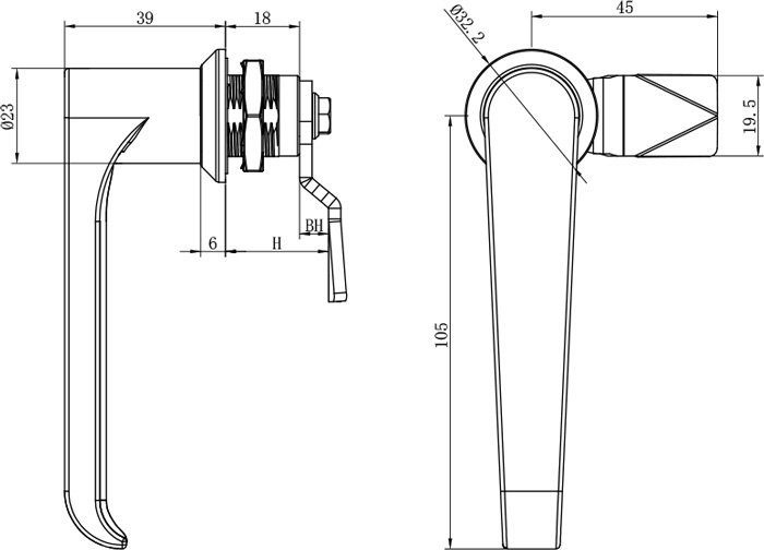 Handle Lock B-1310-2(MS324-2)