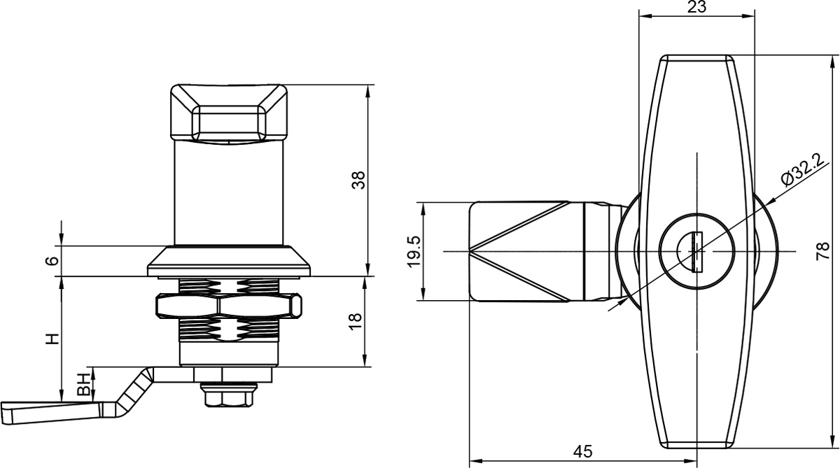 Handle Lock B-1313-1(MS101-1)