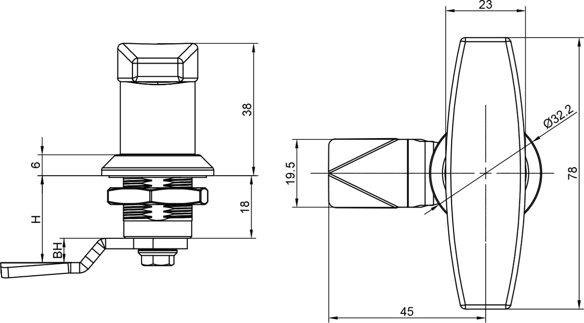 Handle Lock B-1313-2(MS101-2)