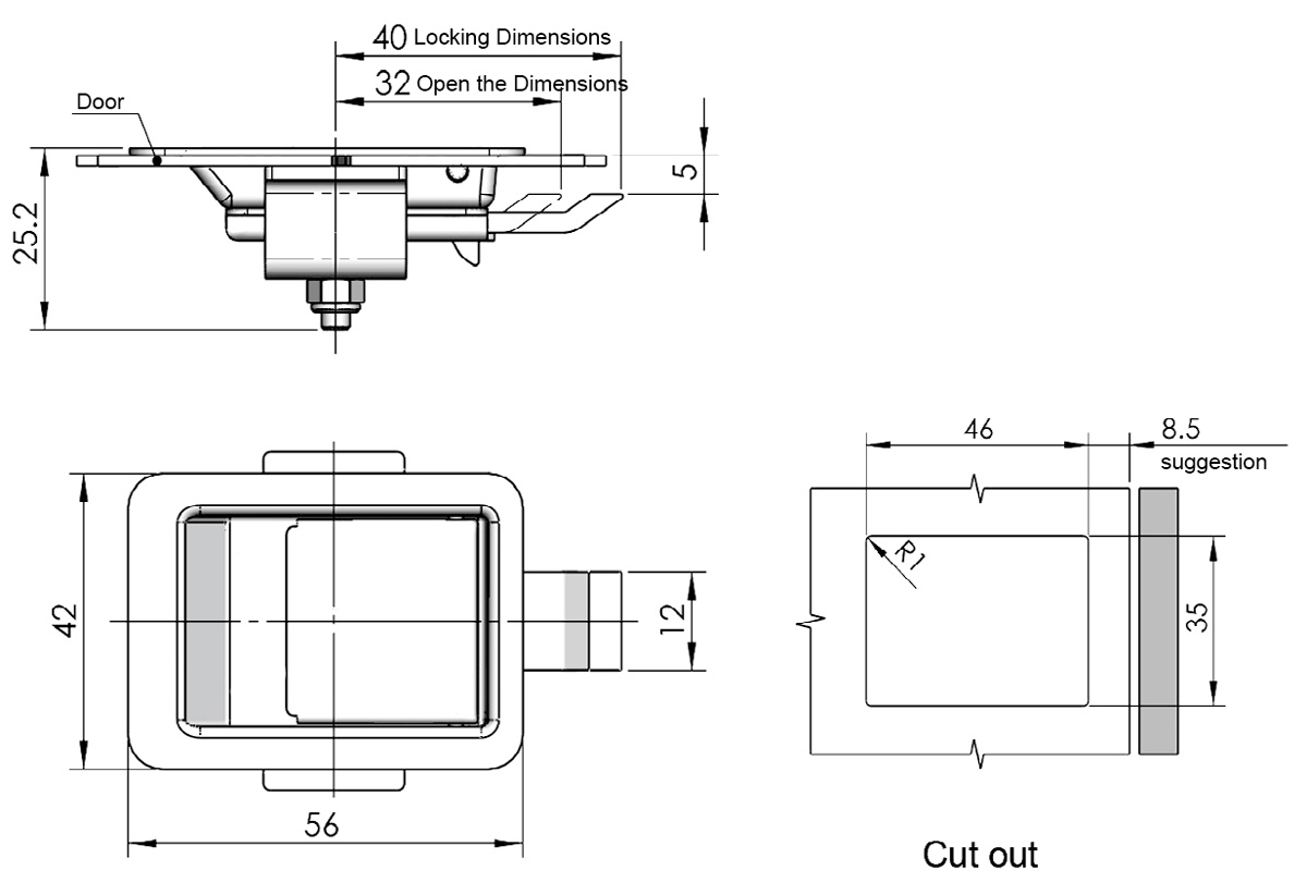 Push to Close Latch MS866-8