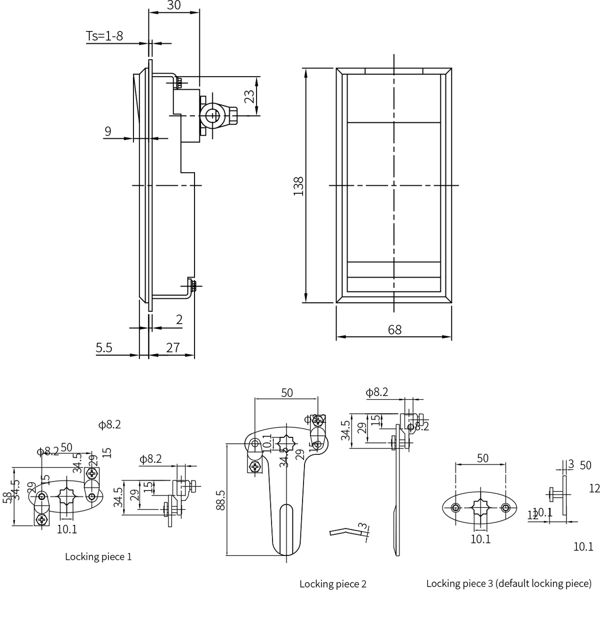 Push to Close Latch MS888-3