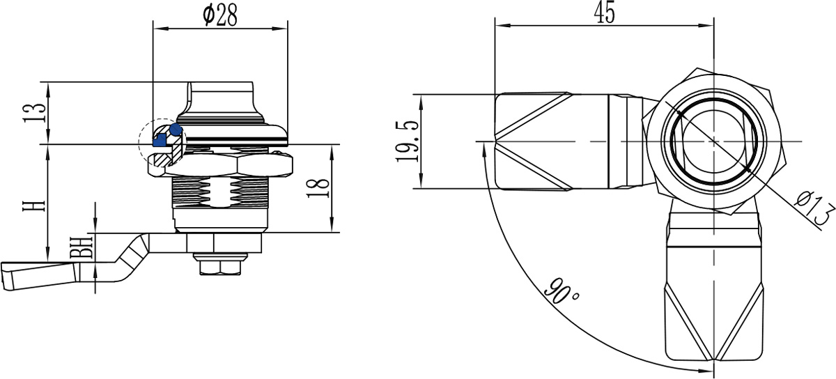 Quarter Turn Latch D1-1401-02D