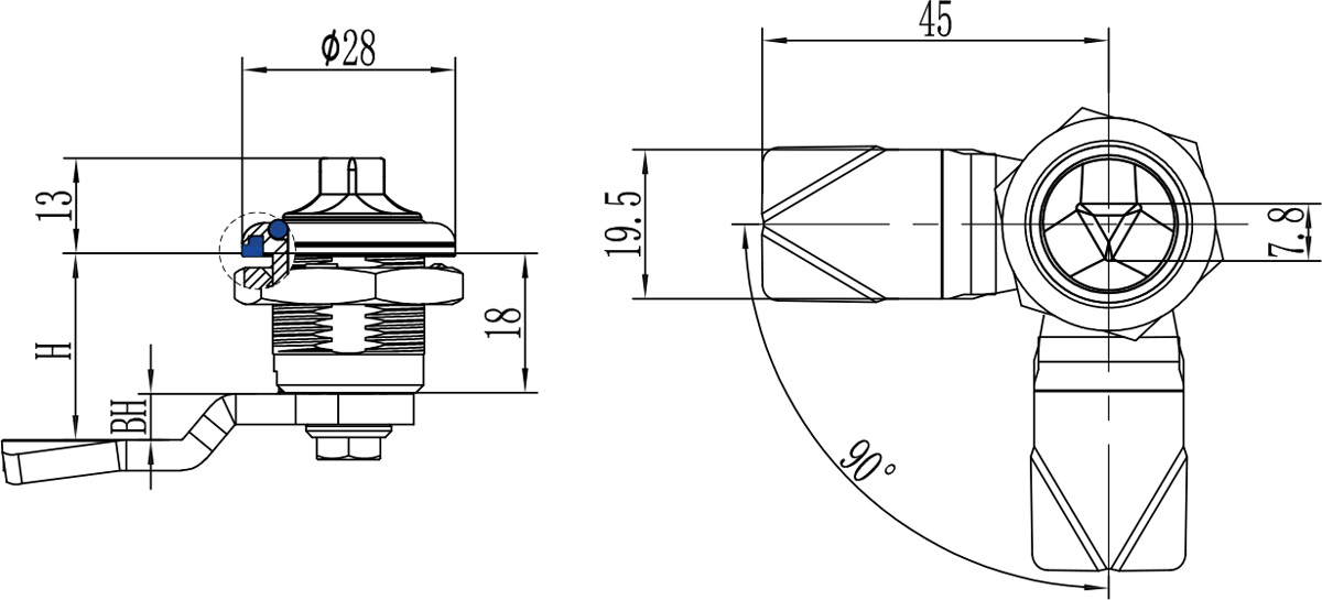 Quarter Turn Latch D1-1401-03D