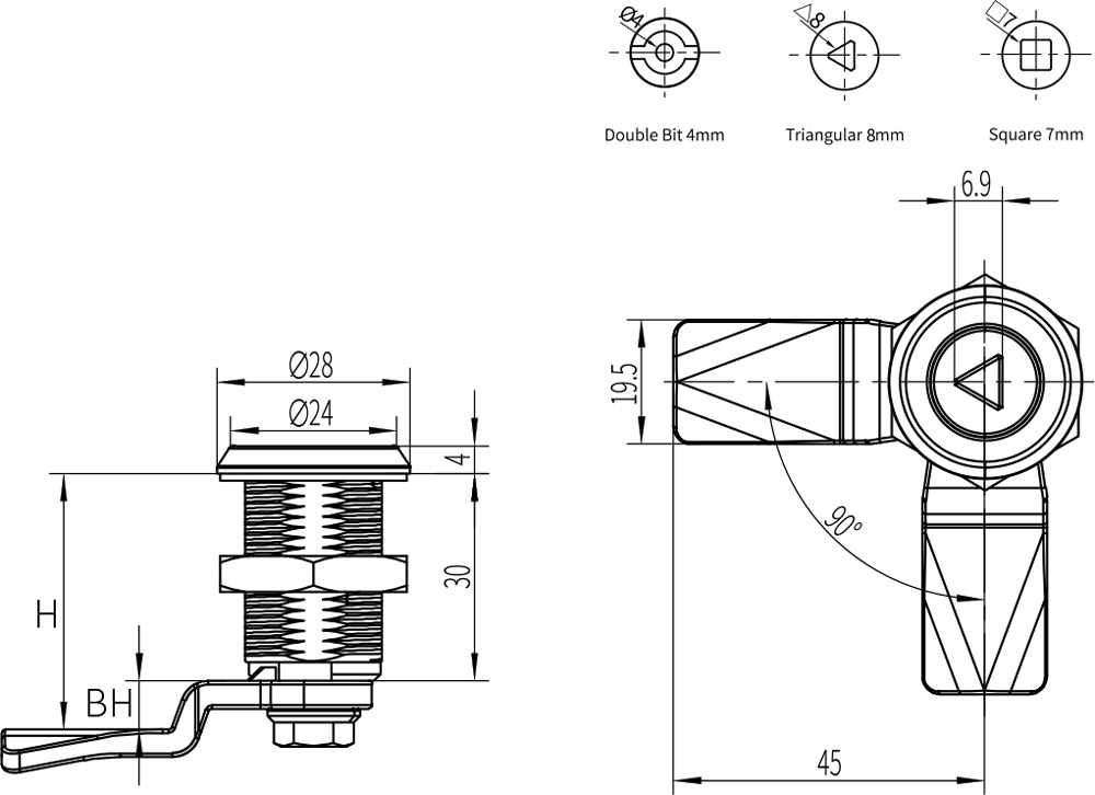 Quarter Turn Latch D1-1402(MS705-30)