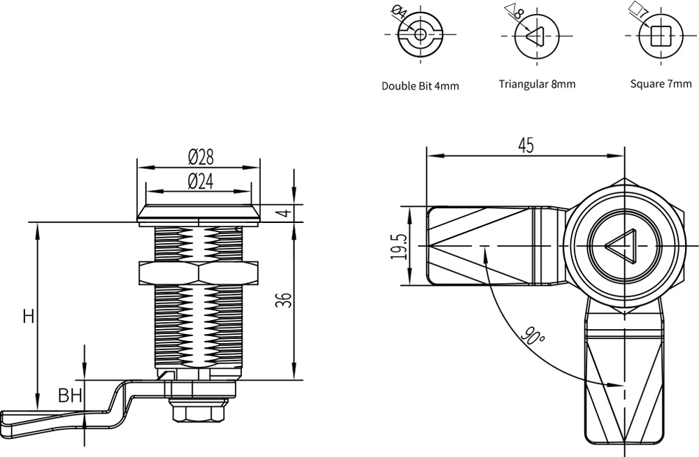 Quarter Turn Latch D1-1403(MS705-36)