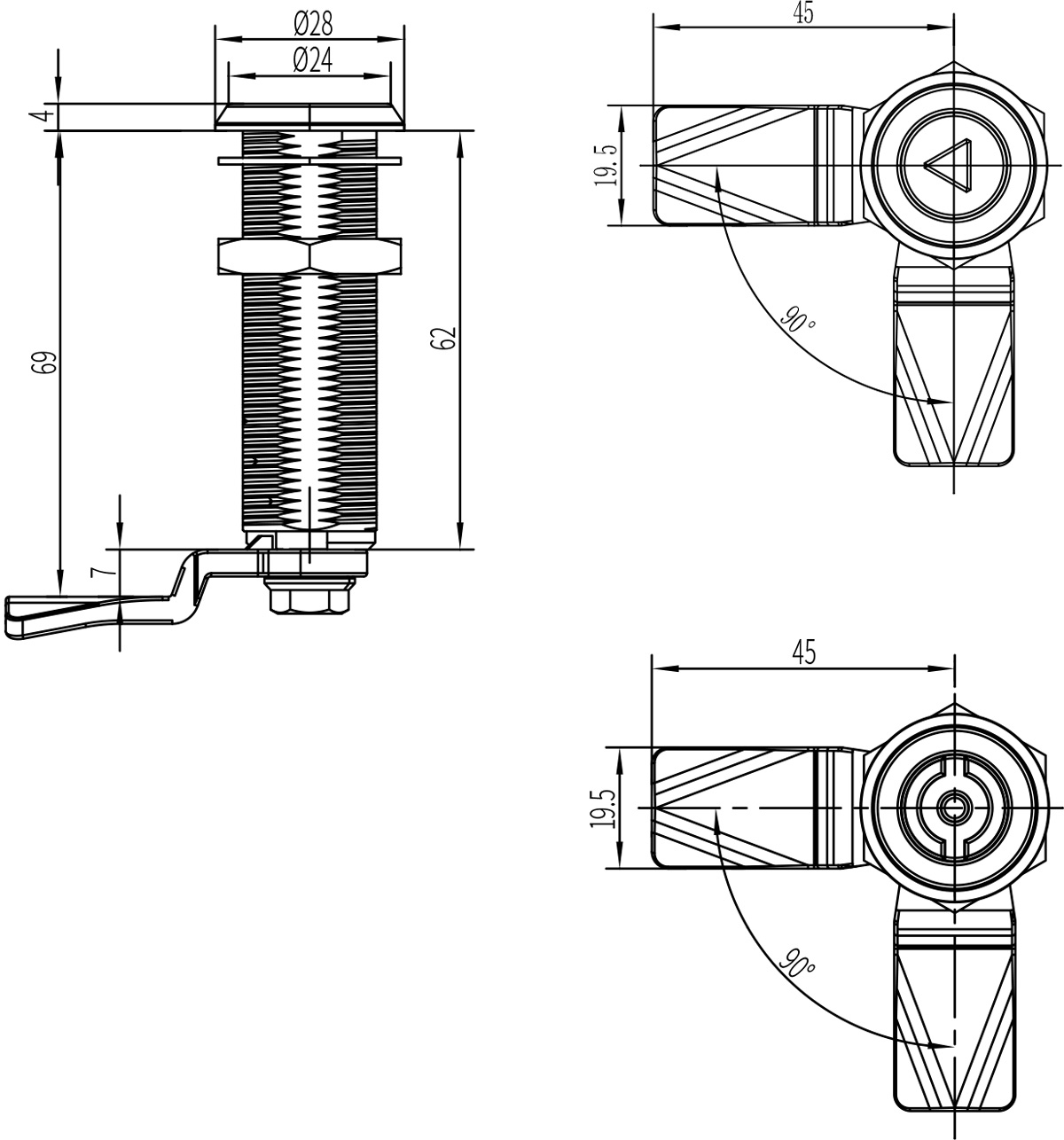 Quarter Turn Latch D1-1406(MS705-62)