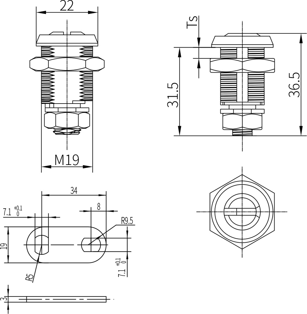 Quarter Turn Latch D3-1511(MS404)
