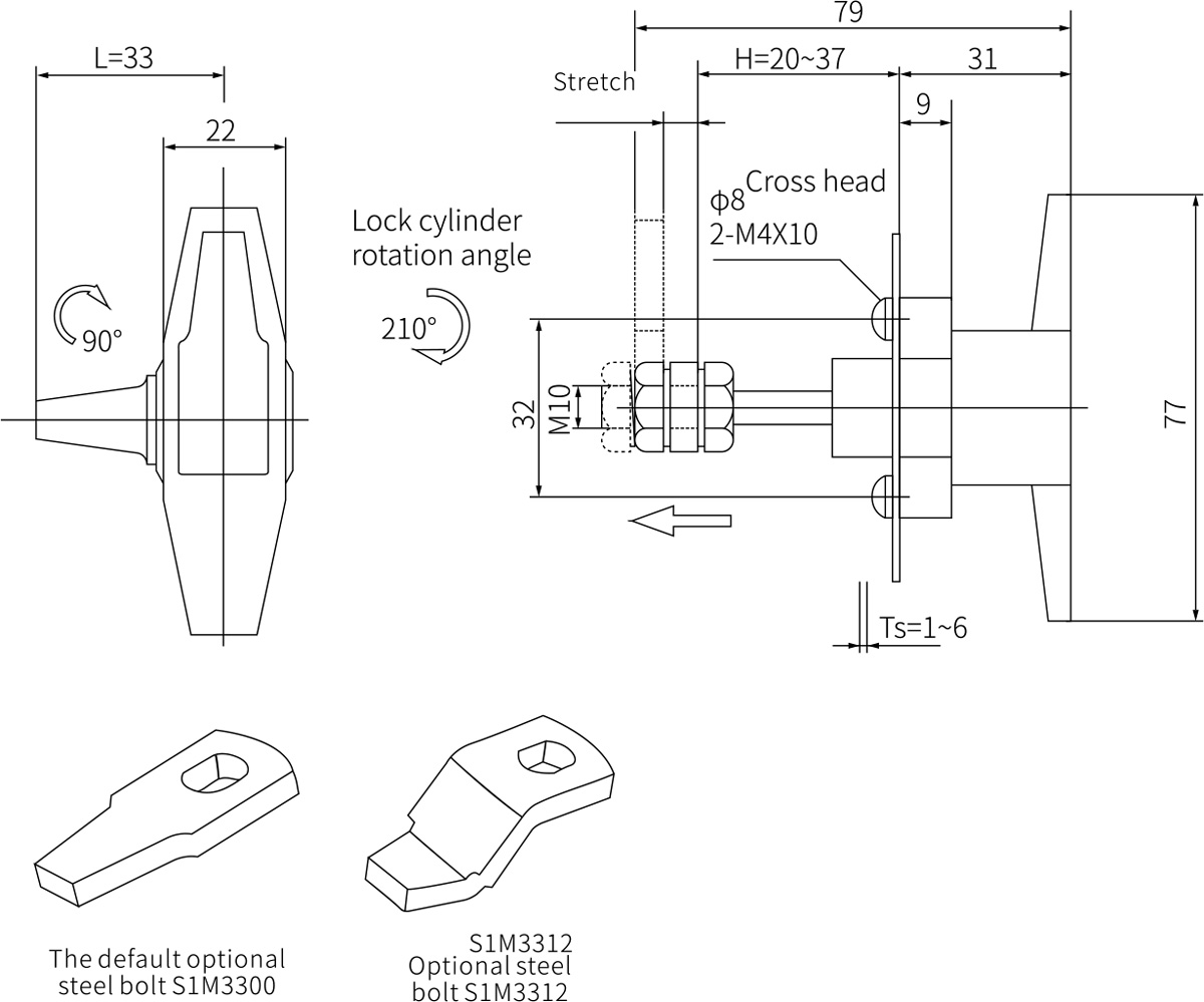 Quarter Turn Latch MS309-2