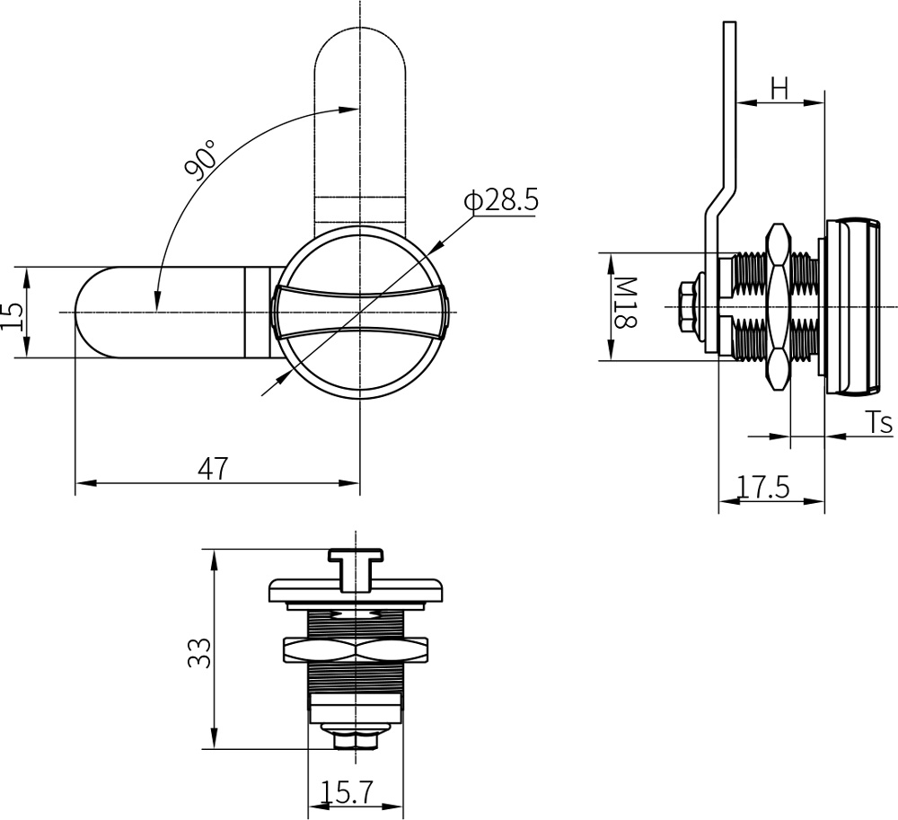 Quarter Turn Latch MS402
