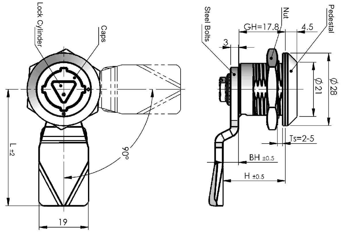 Quarter Turn Latch MS705-3B