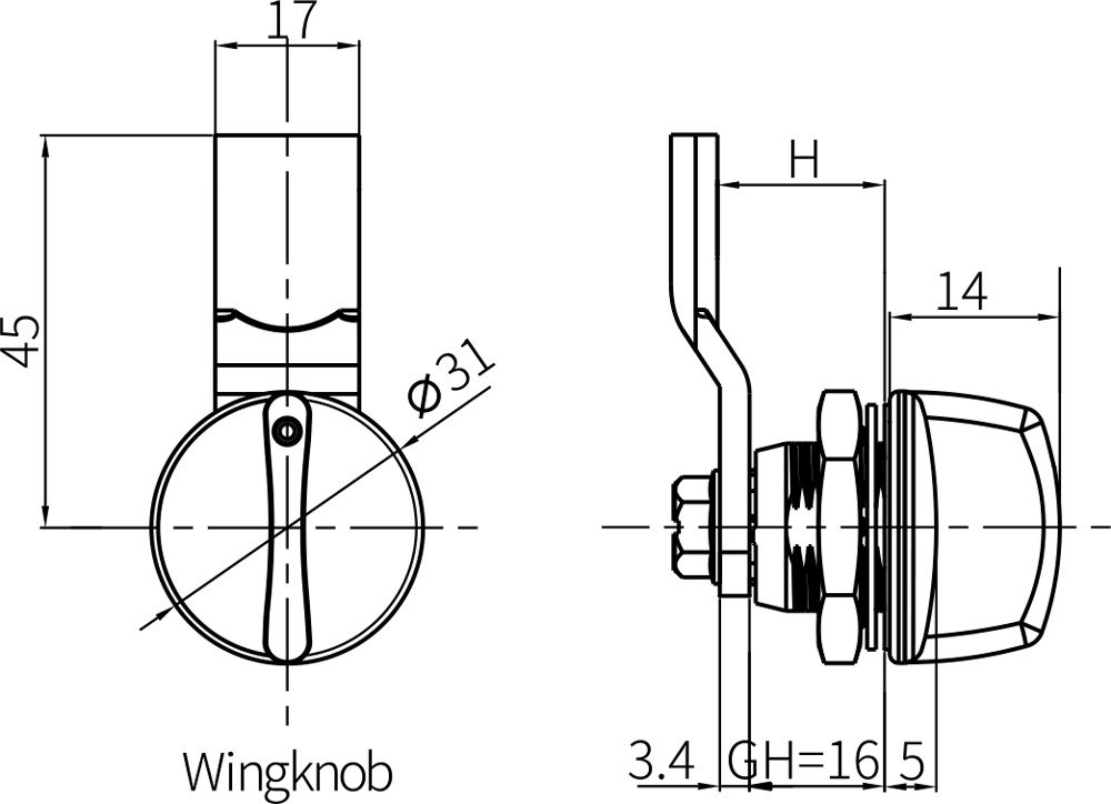 Quarter Turn Latch MS705-3C