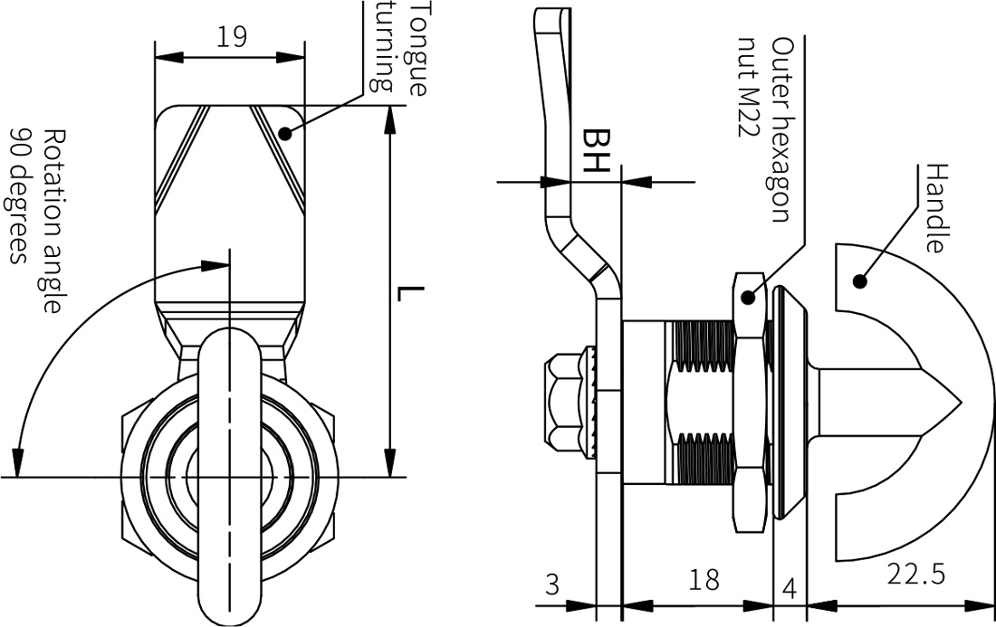 Quarter Turn Latch MS706