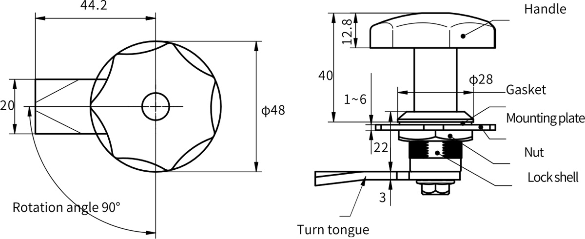 Quarter Turn Latch MS714-1