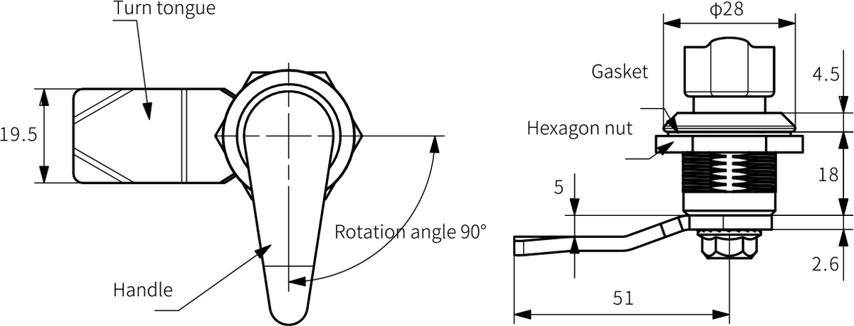 Quarter Turn Latch MS714-4