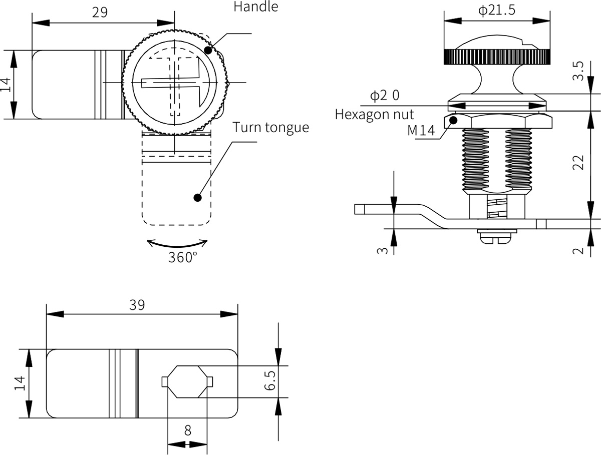 Quarter Turn Latch MS803