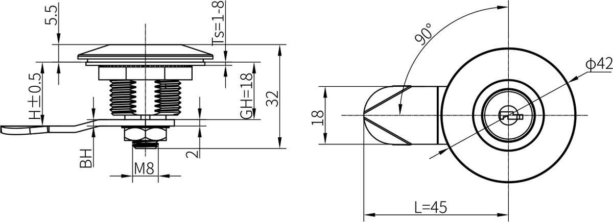 Quarter Turn Latch MS804