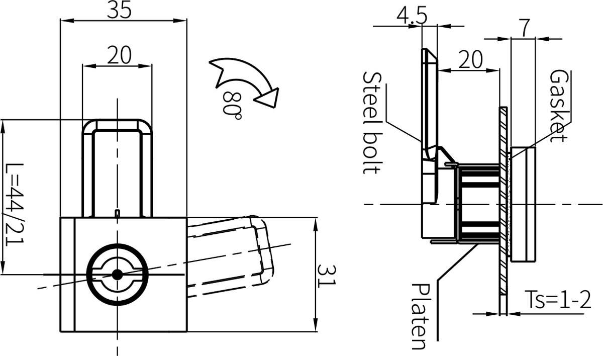 Quarter Turn Latch MS813