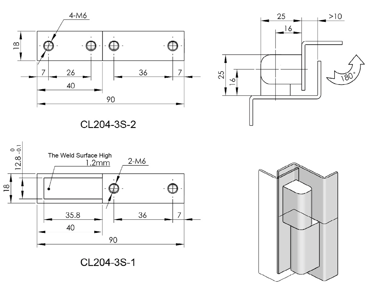 Removable Hinge CL204-3S