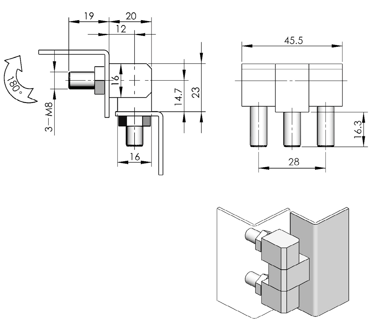 Removable Hinge CL206-3