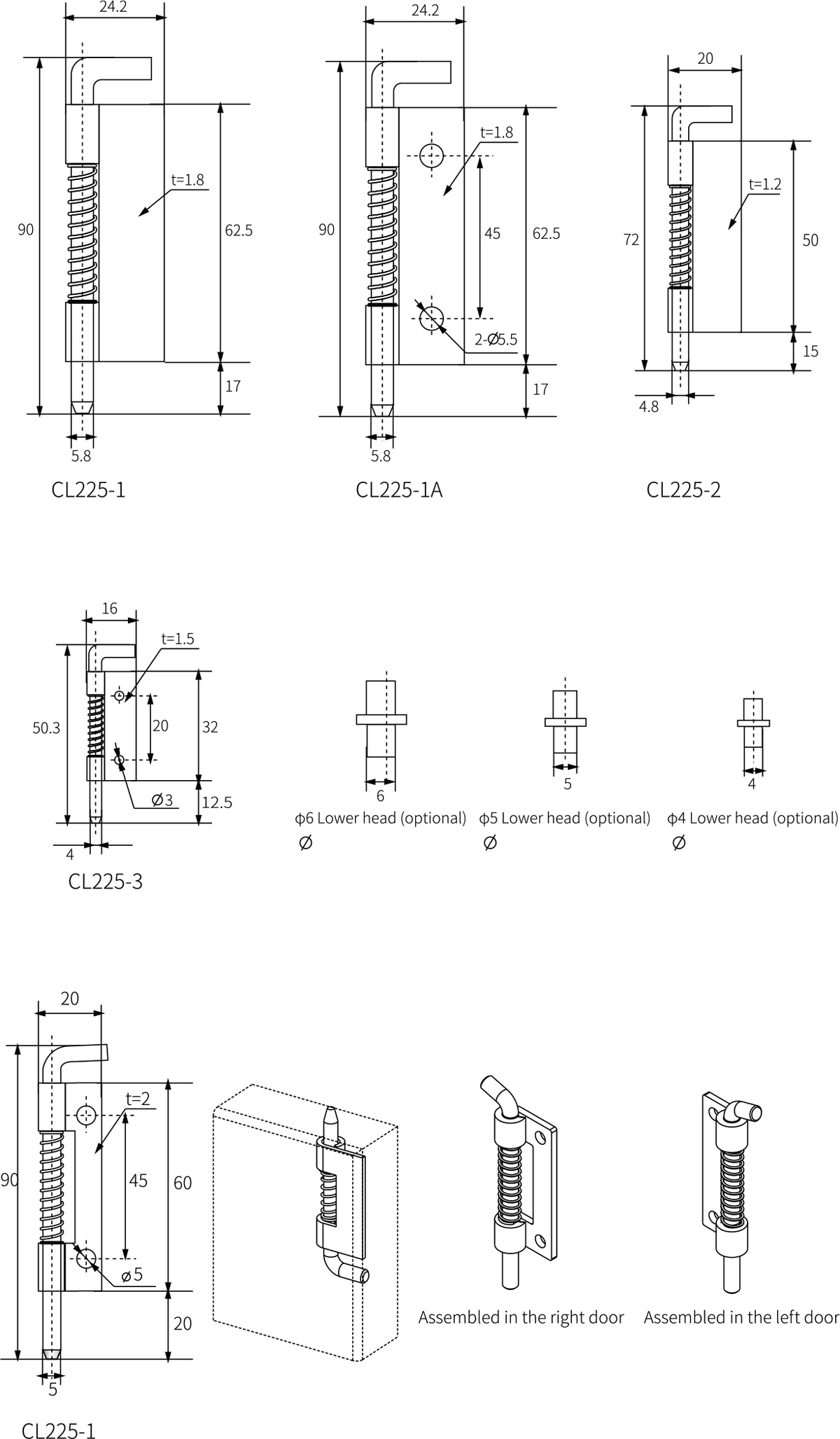 Removable Hinge CL225