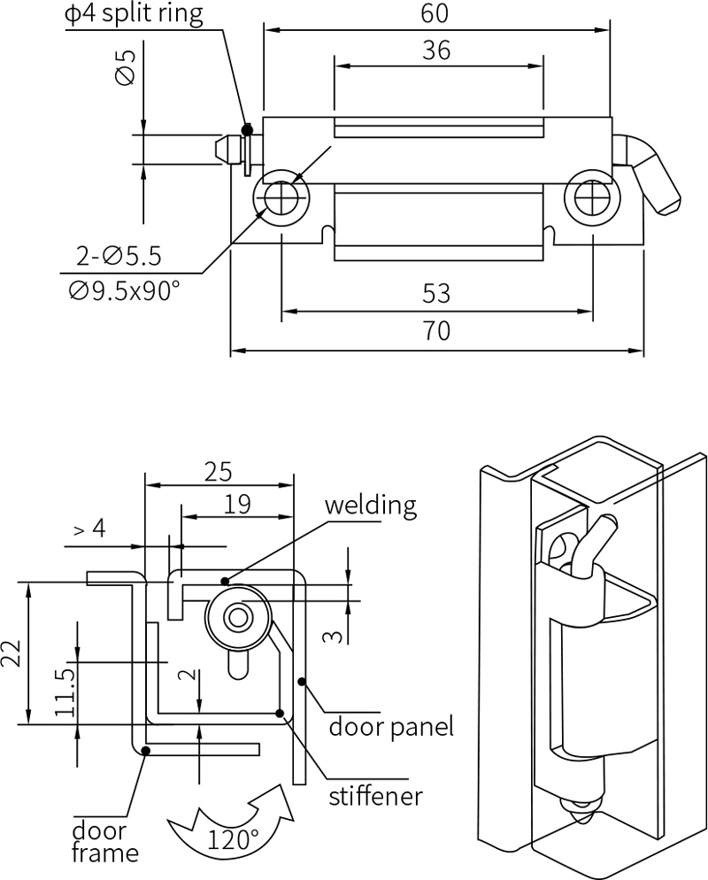 Removable Hinge CL275-1