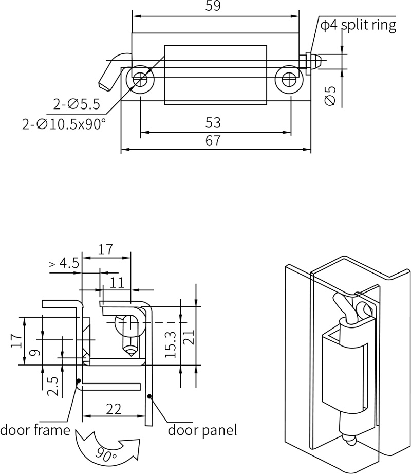 Removable Hinge CL283-1