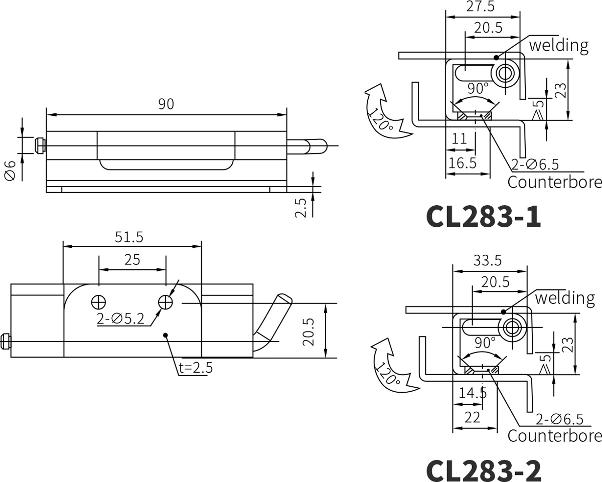 Removable Hinge CL283-1