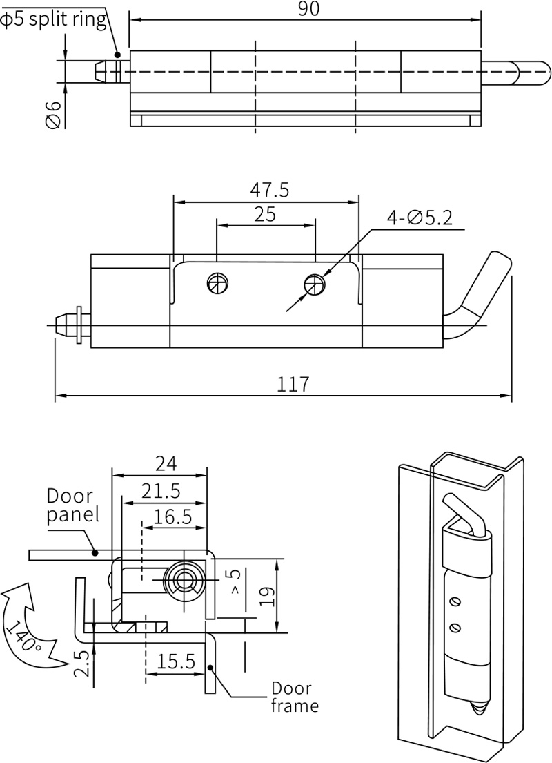 Removable Hinge CL283-2