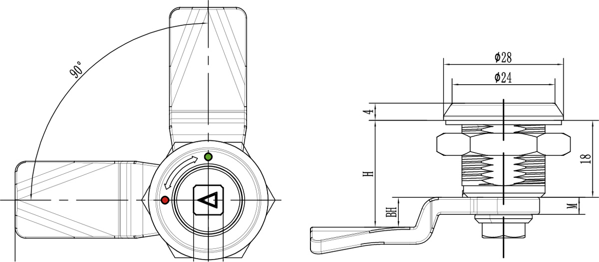 Quarter turn latch D1-1440