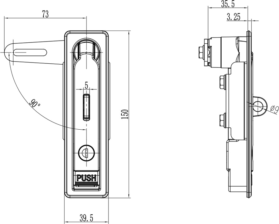 Swing Handle Lock A-1180-1G(MS712)