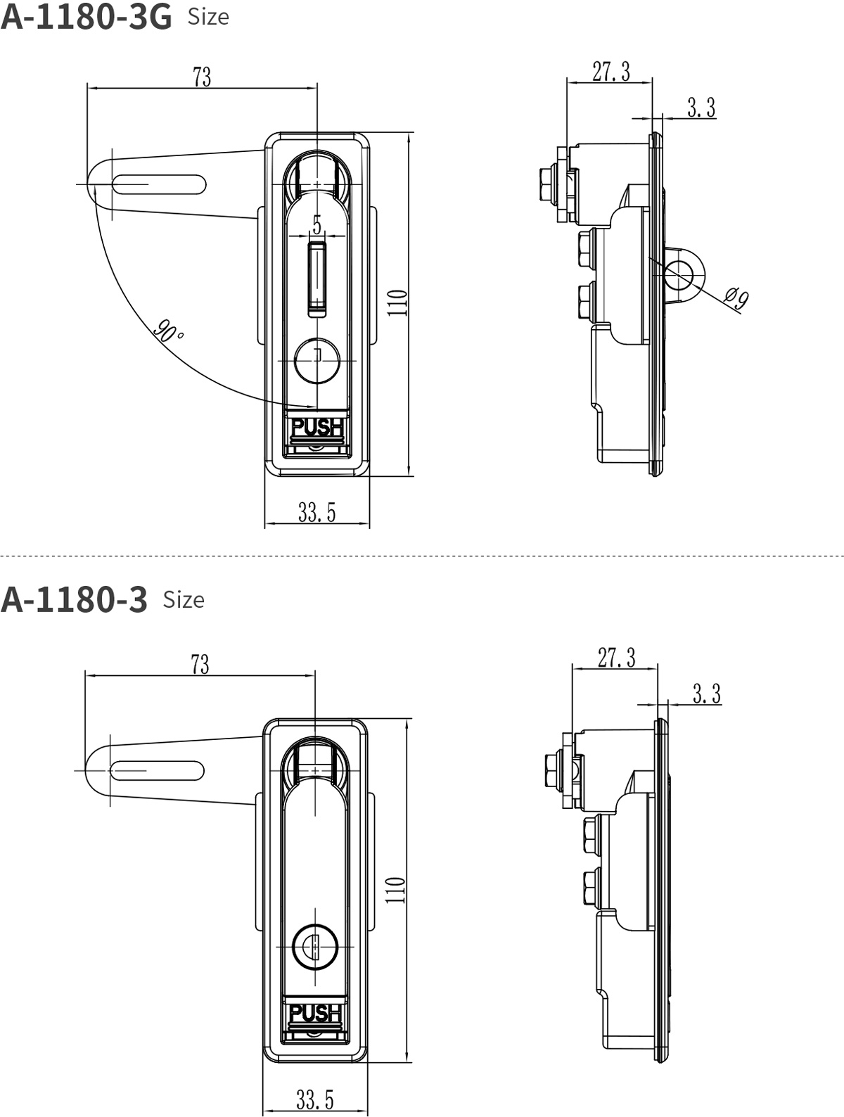 Swing Handle Lock A-1180-3(MS713)