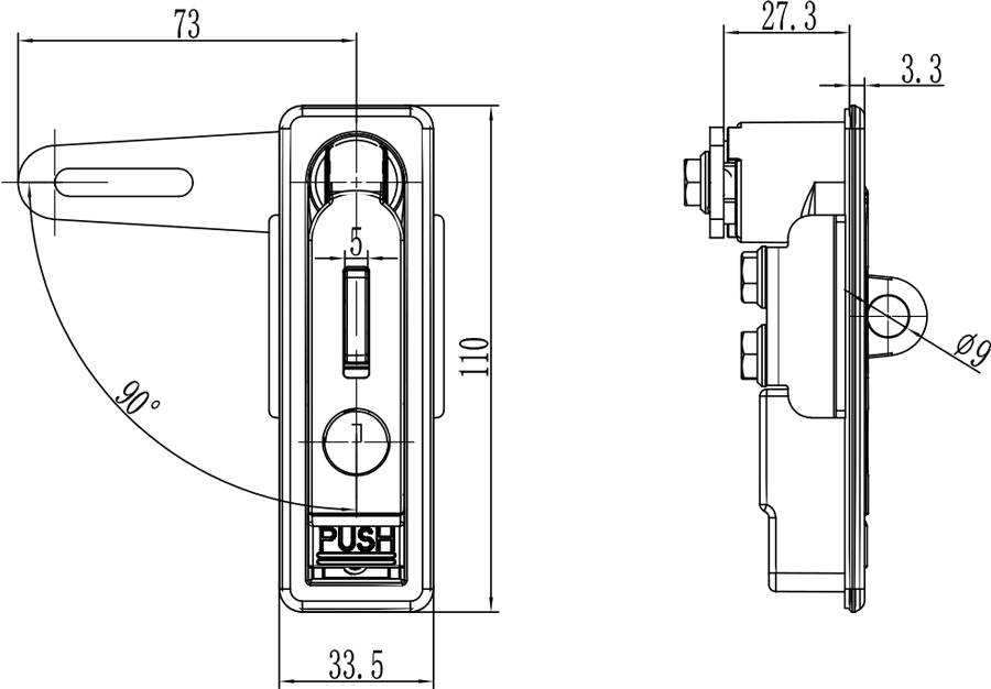 Swing Handle Lock A-1180-3G(MS713)