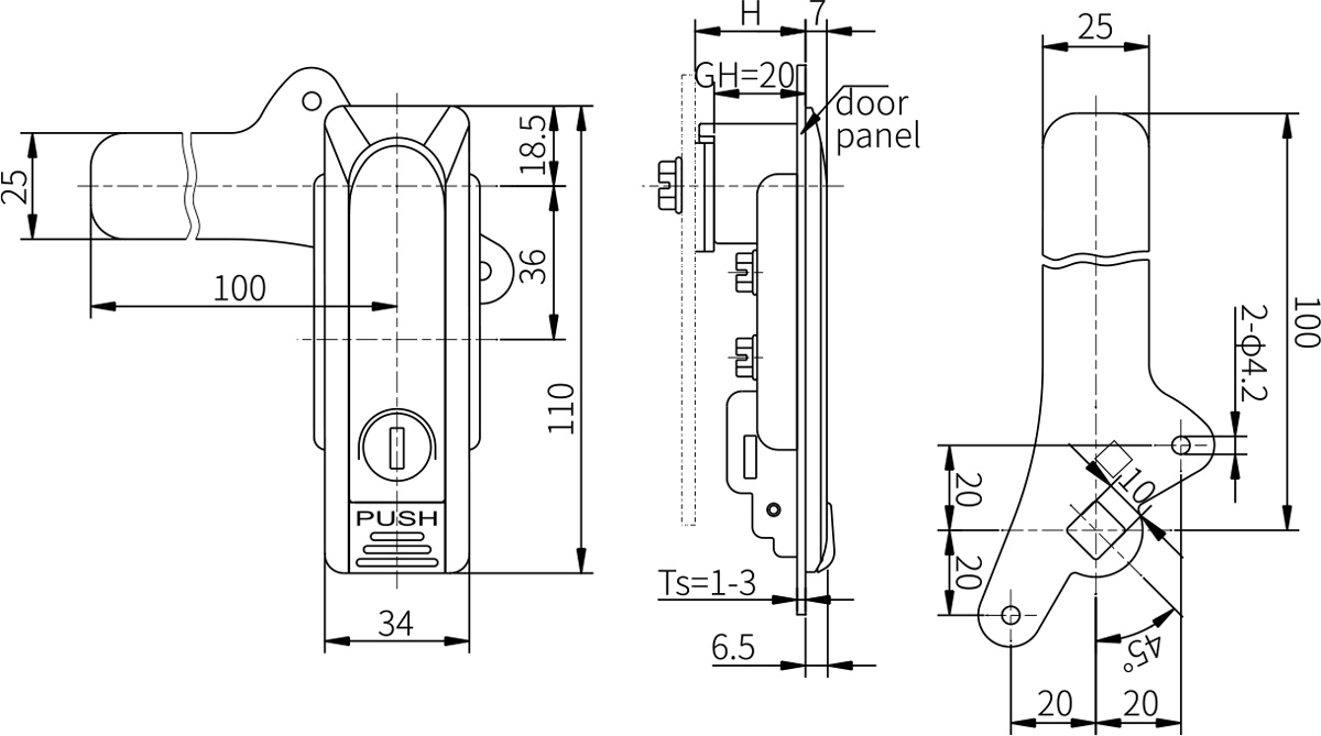 Swing Handle Lock AB103
