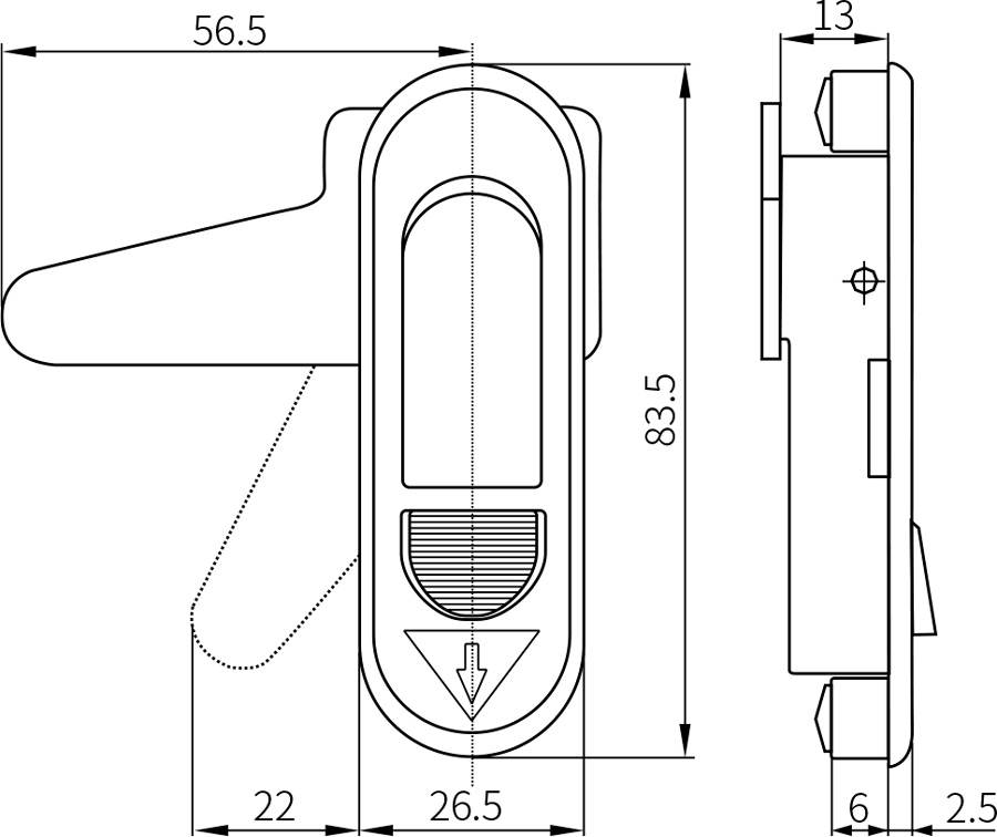 Swing Handle Lock MS610-3-1
