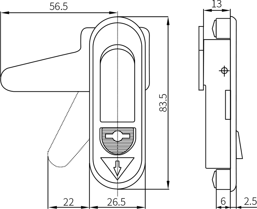 Swing Handle Lock MS610-3-2