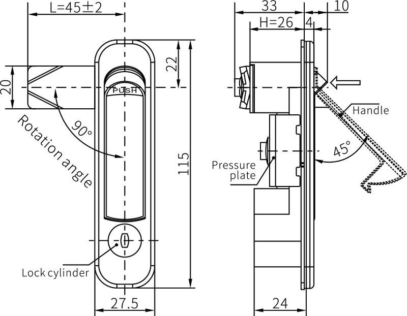 Swing Handle Lock MS737
