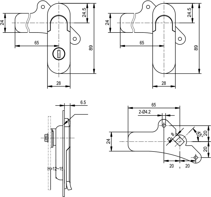 Swing Handle Lock MS843