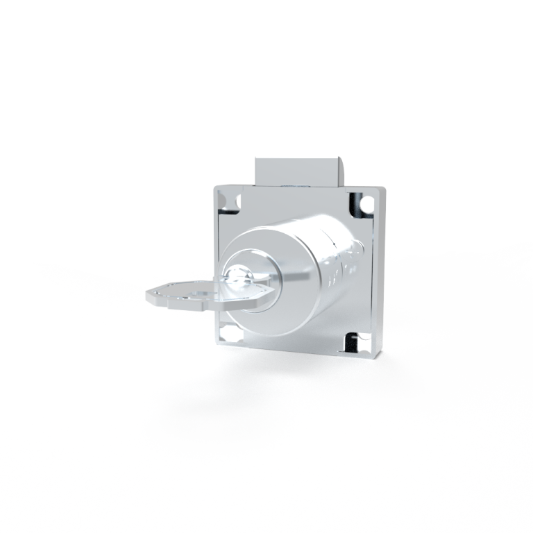 Drawer Lock push-in close with key, zinc alloy, Chrome plated, polished