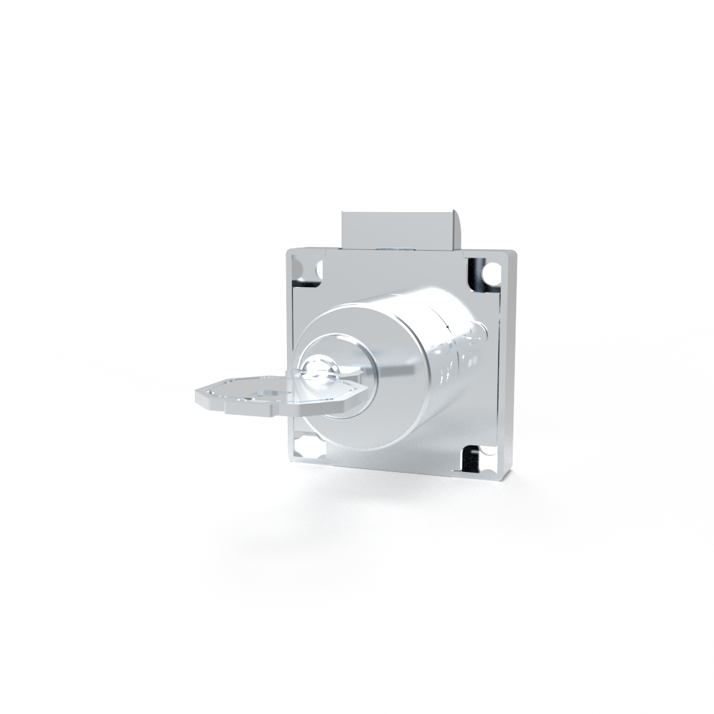 Drawer Lock push-in close with key, zinc alloy, Chrome plated, polished