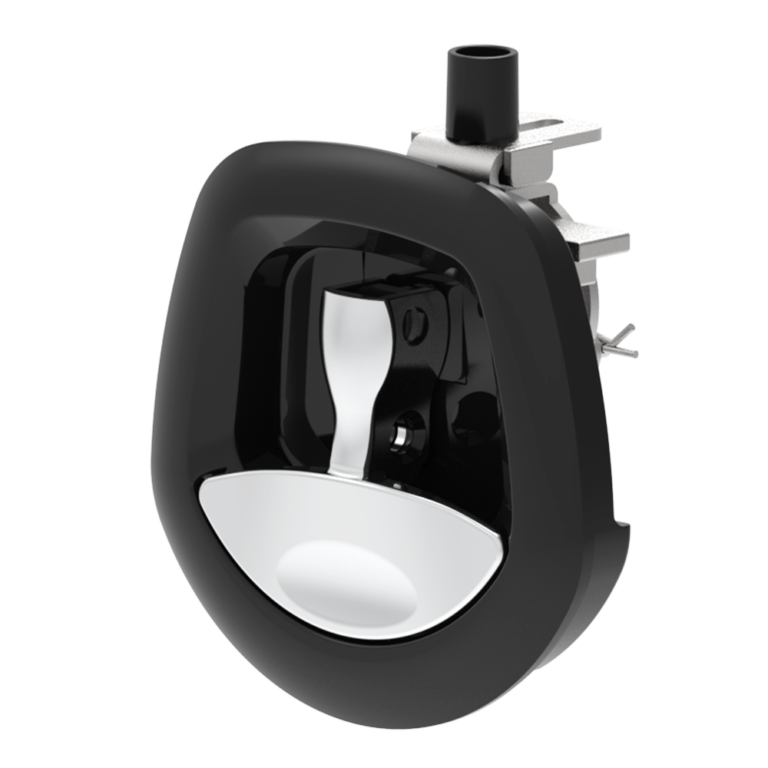 Compression door lock, Lift series, Heavy duty size, whale tail handle, Key lock, zinc alloy, powder coating, black，A7892-1