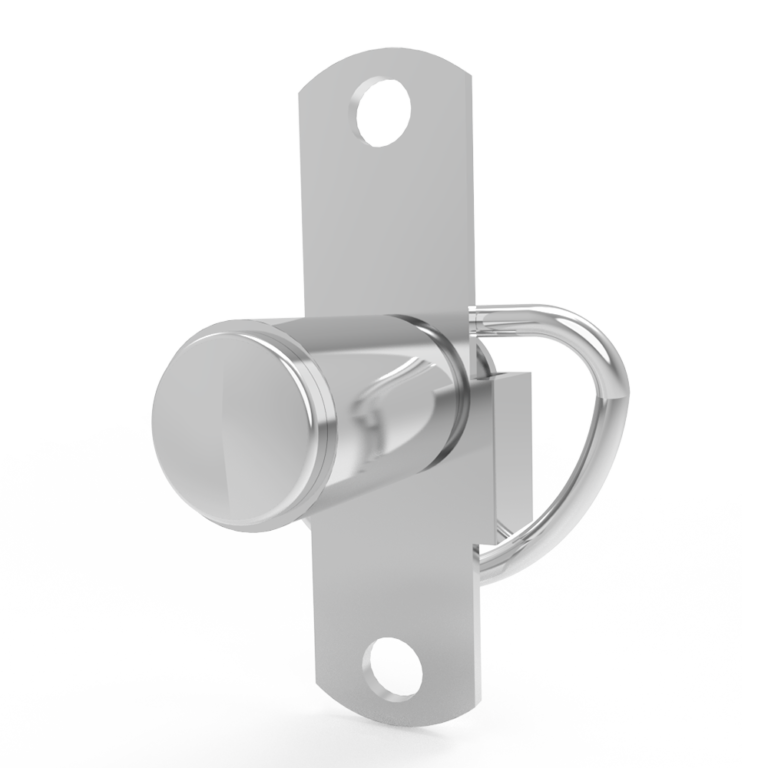 Compression latch, Self-adjusting Latch, microminiature, knurled knob, tool lock, rivet/screw through hole mount, smooth, Stainless steel, primary color, C7-1002