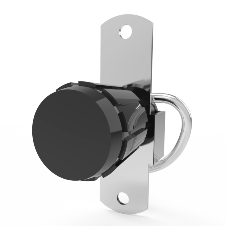 Compression latch, Self-adjusting Latch, Subsize, Nylon knob, tool lock, rivet/screw through hole mount, smooth, Stainless steel, primary color, C7-1006